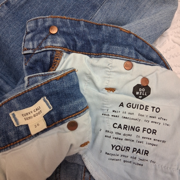 Madewell Medium Blue Cropped Bootcut Jeans Size 26 - Picture 3 of 16